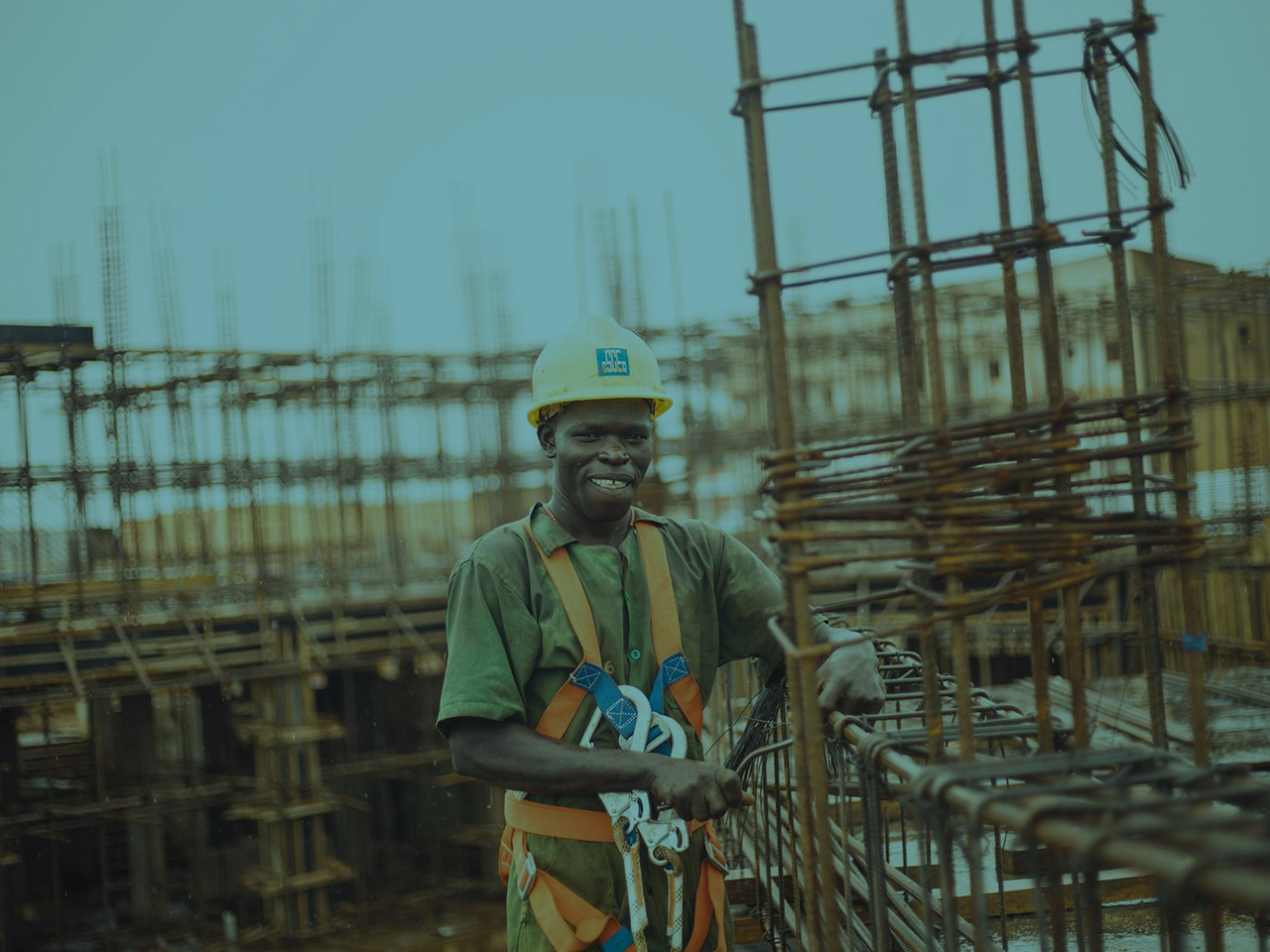 An image of a staff working on site